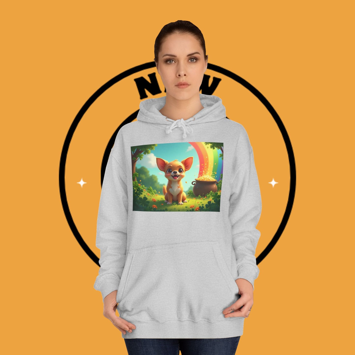 Lucky Rainbow Chihuahua Hoodie - St. Patrick's Day Magical Puppy Sweatshirt