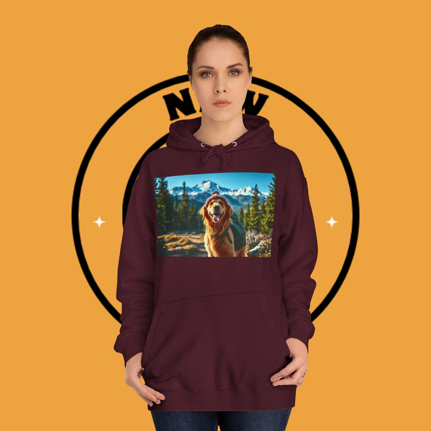 Adventure Awaits – Golden Retriever Mountain Hike Hoodie - Unisex Hoodies