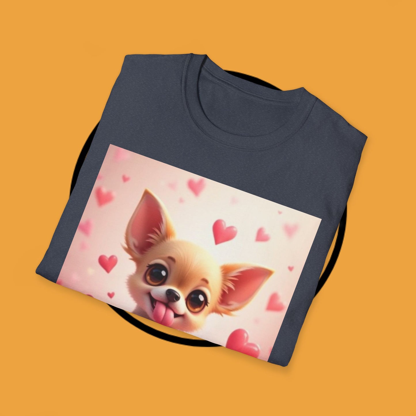 Cute Chihuahua Puppy Love Heart T-Shirt - Funny Dog Lover Gift Tee | Kawaii Pet Apparel