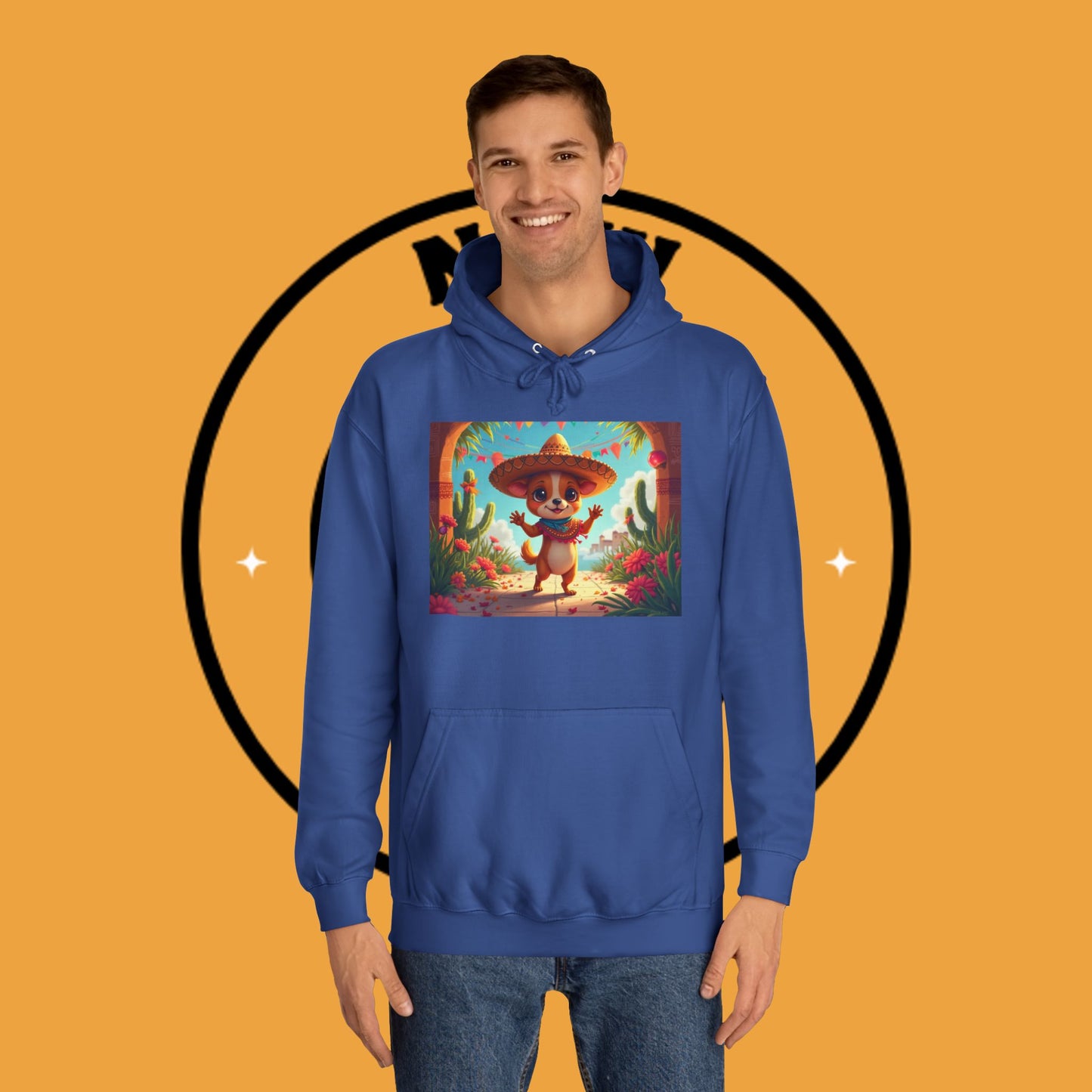 "Mexican Sombrero Chihuahua Hoodie | Fiesta Dog Celebration Wear | Authentic México Desert Art | Cinco de Mayo Gift"