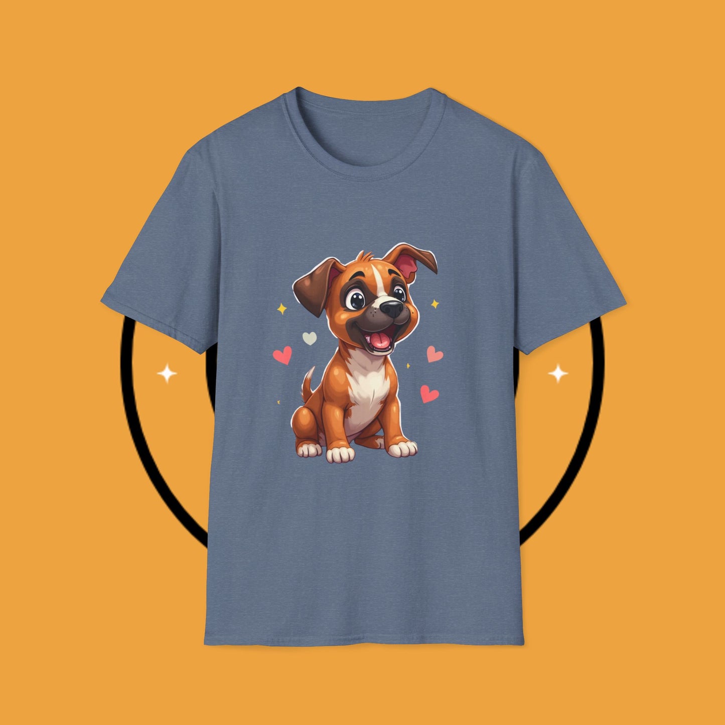 Cute Boxer Puppy Love T-Shirt - Happy Dog Heart Design Tee for Dog Lovers