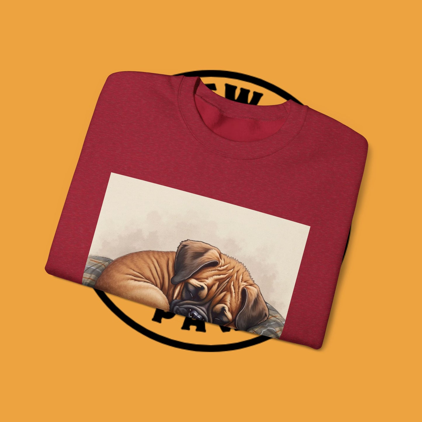 Sleeping Boxer Puppy Crewneck Sweatshirt - Cozy Dog Art Design - Comfort Wear for Pet Lovers