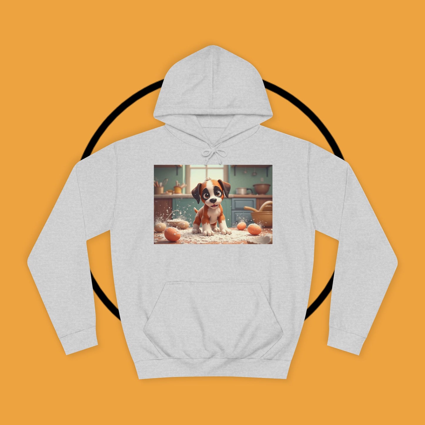 Adorable Mischievous Boxer Puppy Hoodie - Cute Kitchen Chaos Design | Dog Lover Gift