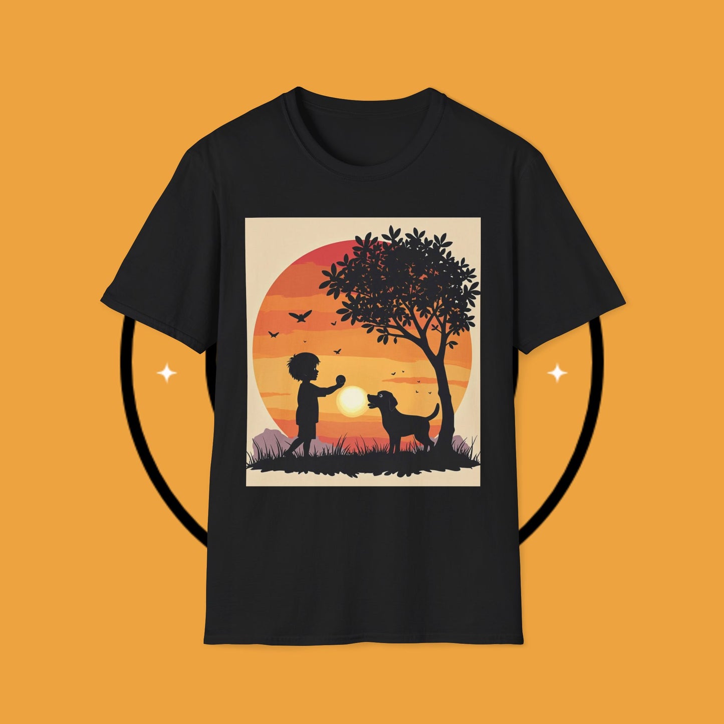 Playing with paws - Dog - Unisex T-Shirt Design - Sunset Playmates π
| Heartwarming Silhouette T-Shirt for Dog Lovers"