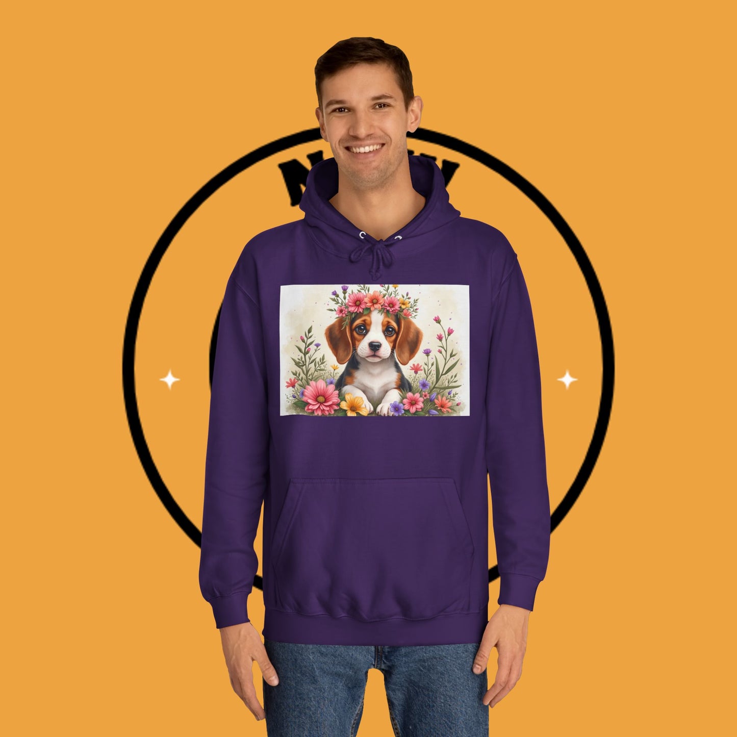 ๐ธ Enchanted Garden Beagle Hoodie - Where Cuteness Blooms! ๐ถ - Unisex Hoodie