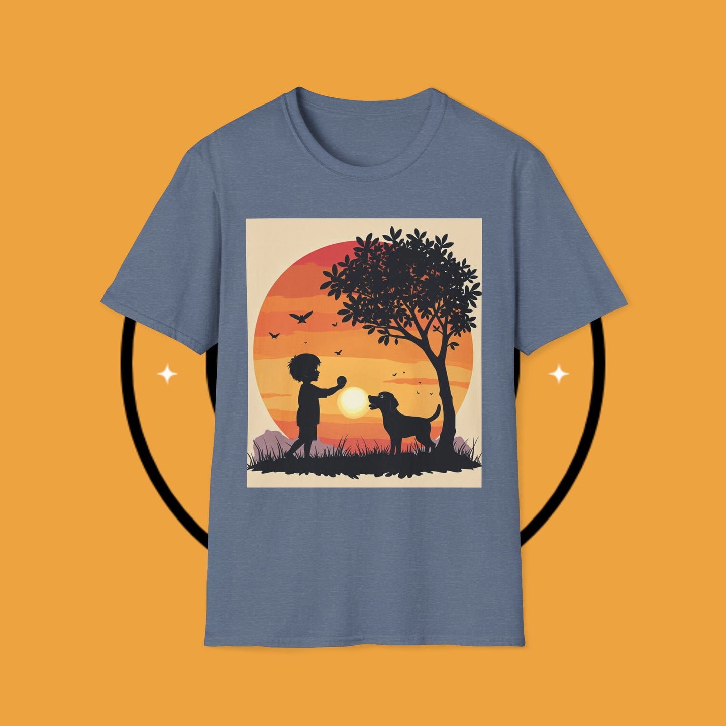 Playing with paws - Dog - Unisex T-Shirt Design - Sunset Playmates π
| Heartwarming Silhouette T-Shirt for Dog Lovers"