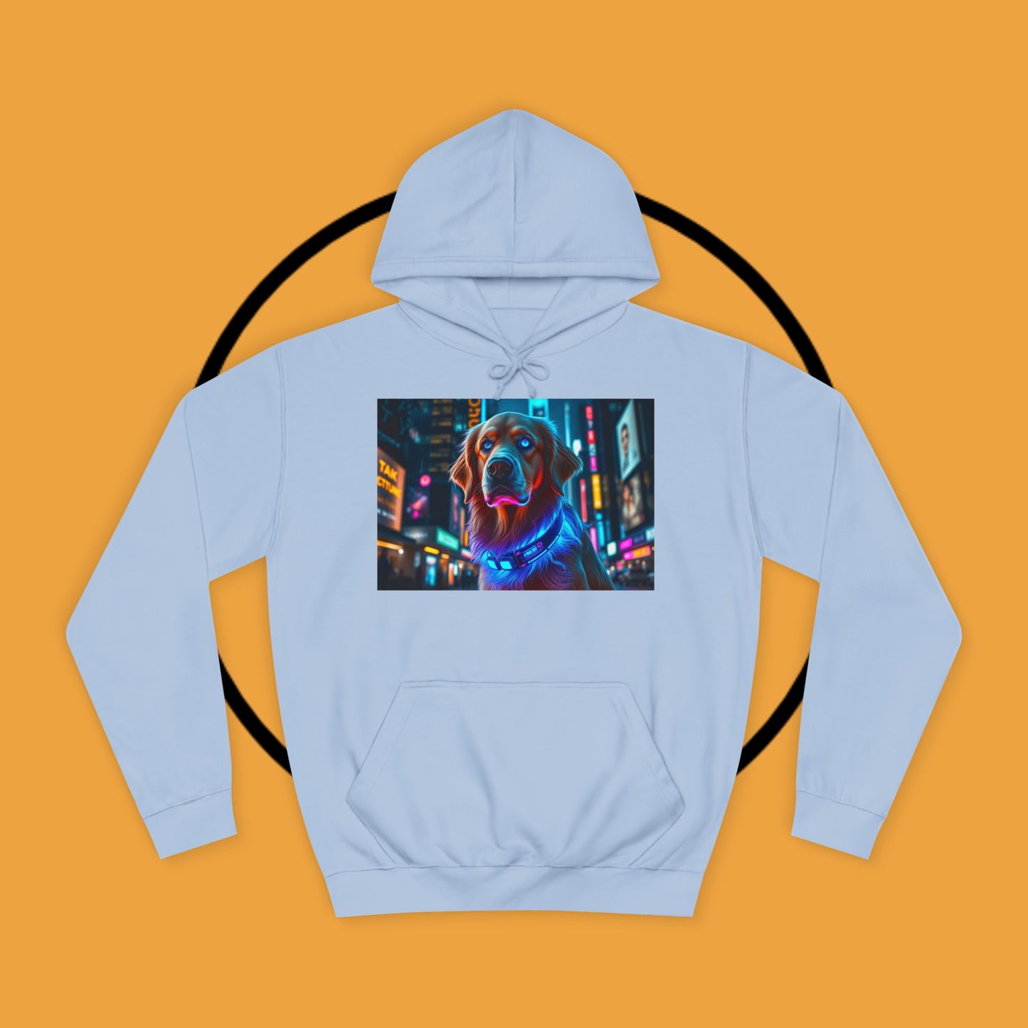 Neon City Lights – Futuristic Urban Dog Hoodie - Unisex Hoodies