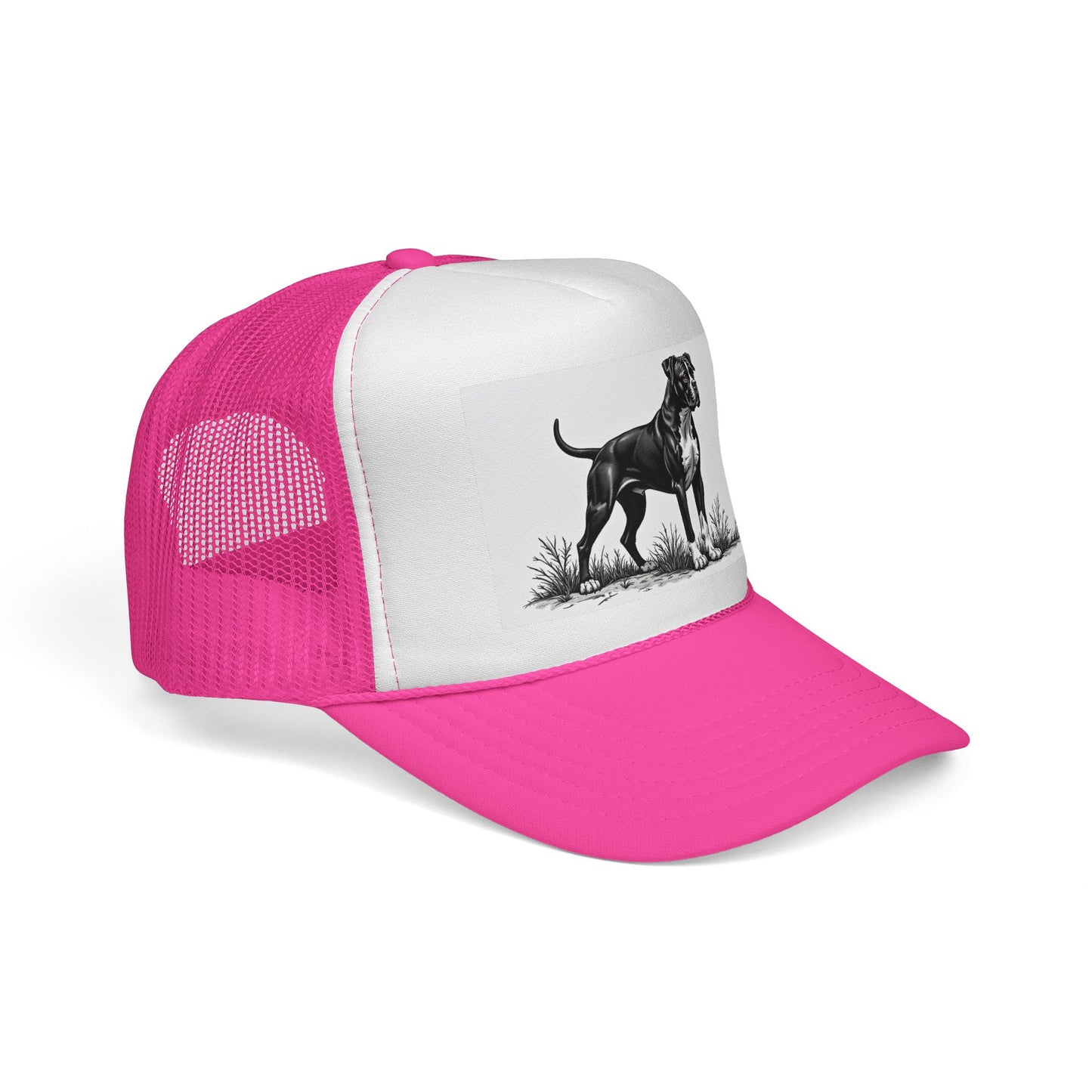 "Boxer Dog Trucker Cap - Premium Black & White Design | Adjustable Snapback Hat for Dog Lovers | Streetwear Baseball Cap"