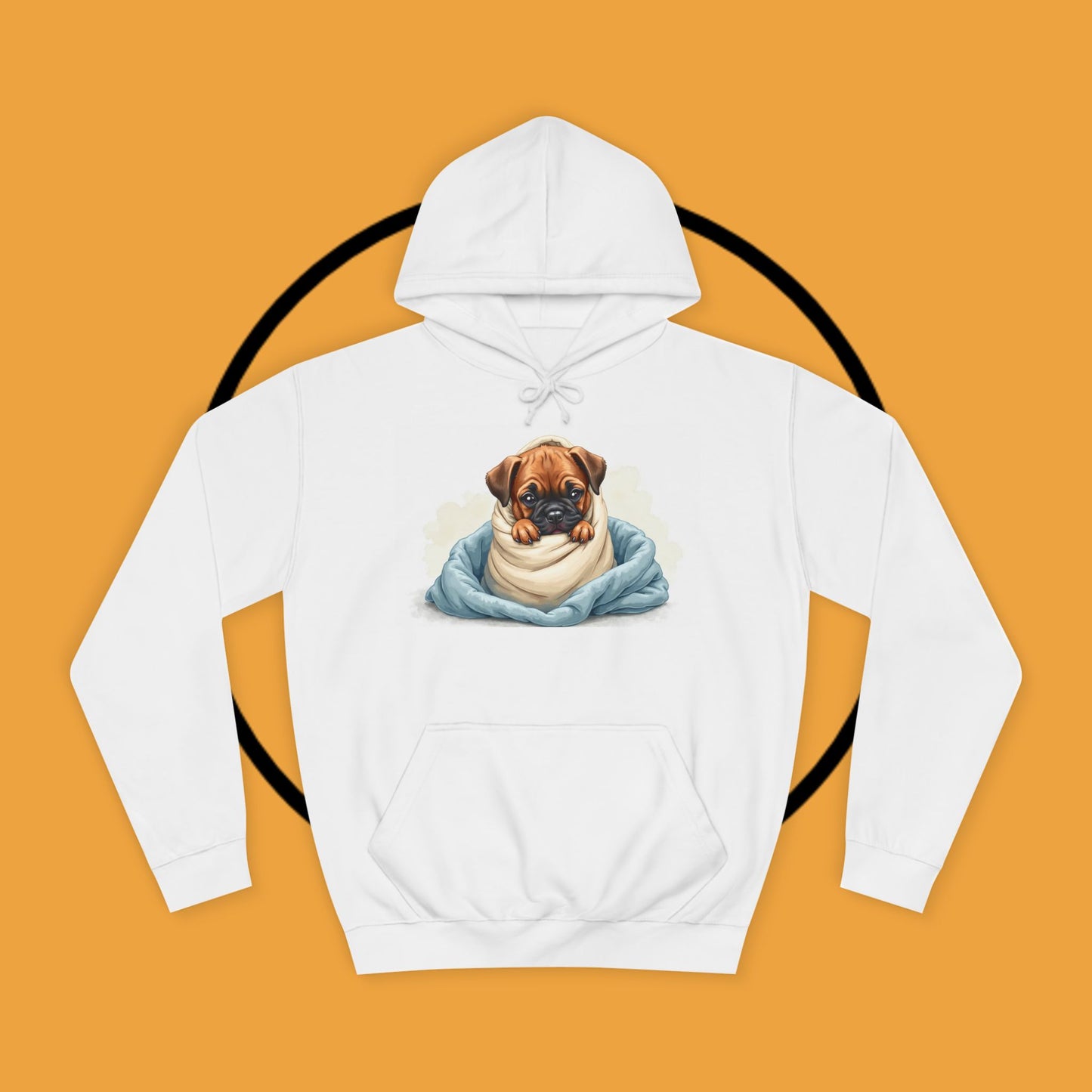 Cozy Boxer Puppy in Blanket Hoodie | Cute Dog Comfort Wear | Lazy Day Pet Apparel | Snuggle Vibes