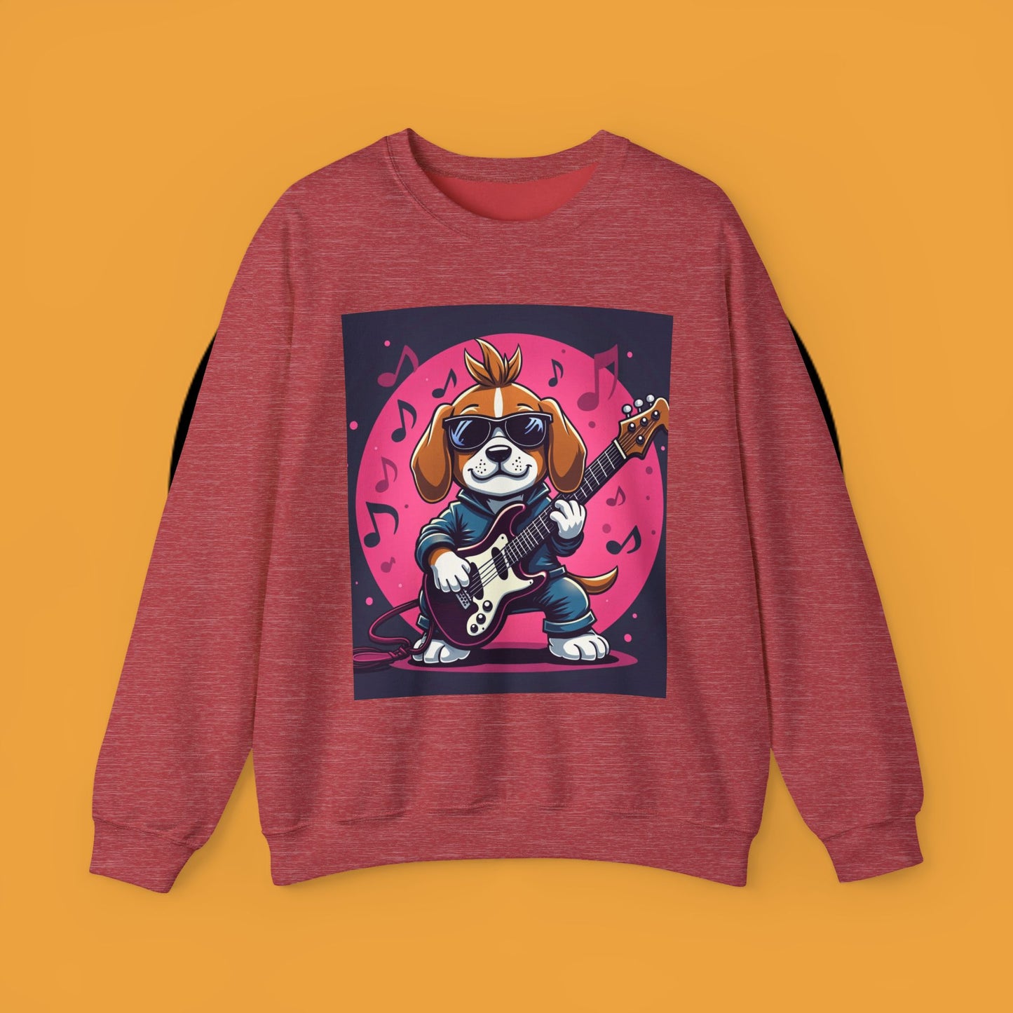 Dog Lover Crewneck Sweatshirt - Beagle Rockstar ๐ธ ROCK STAR BEAGLE SWEATSHIRT - UNLEASH YOUR INNER ROCKSTAR! ๐ธ
