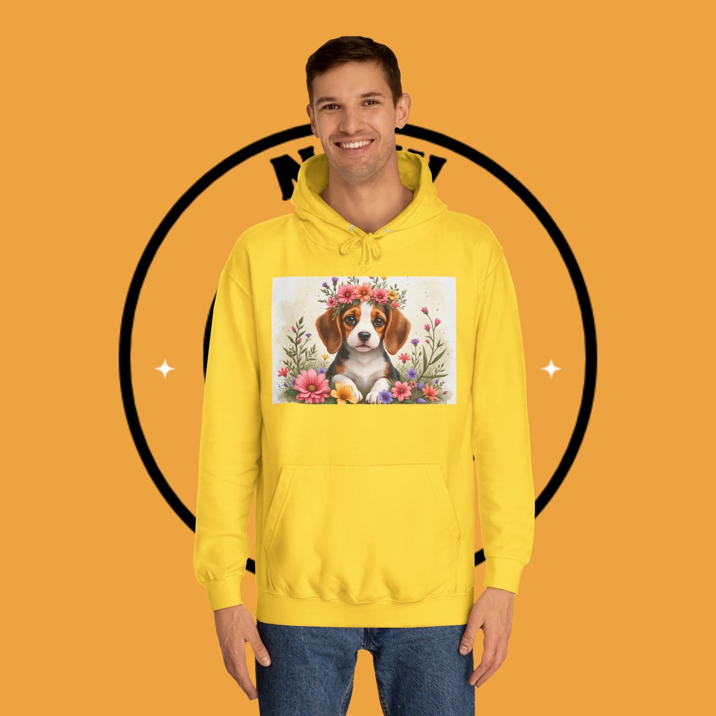 ๐ธ Enchanted Garden Beagle Hoodie - Where Cuteness Blooms! ๐ถ - Unisex Hoodie