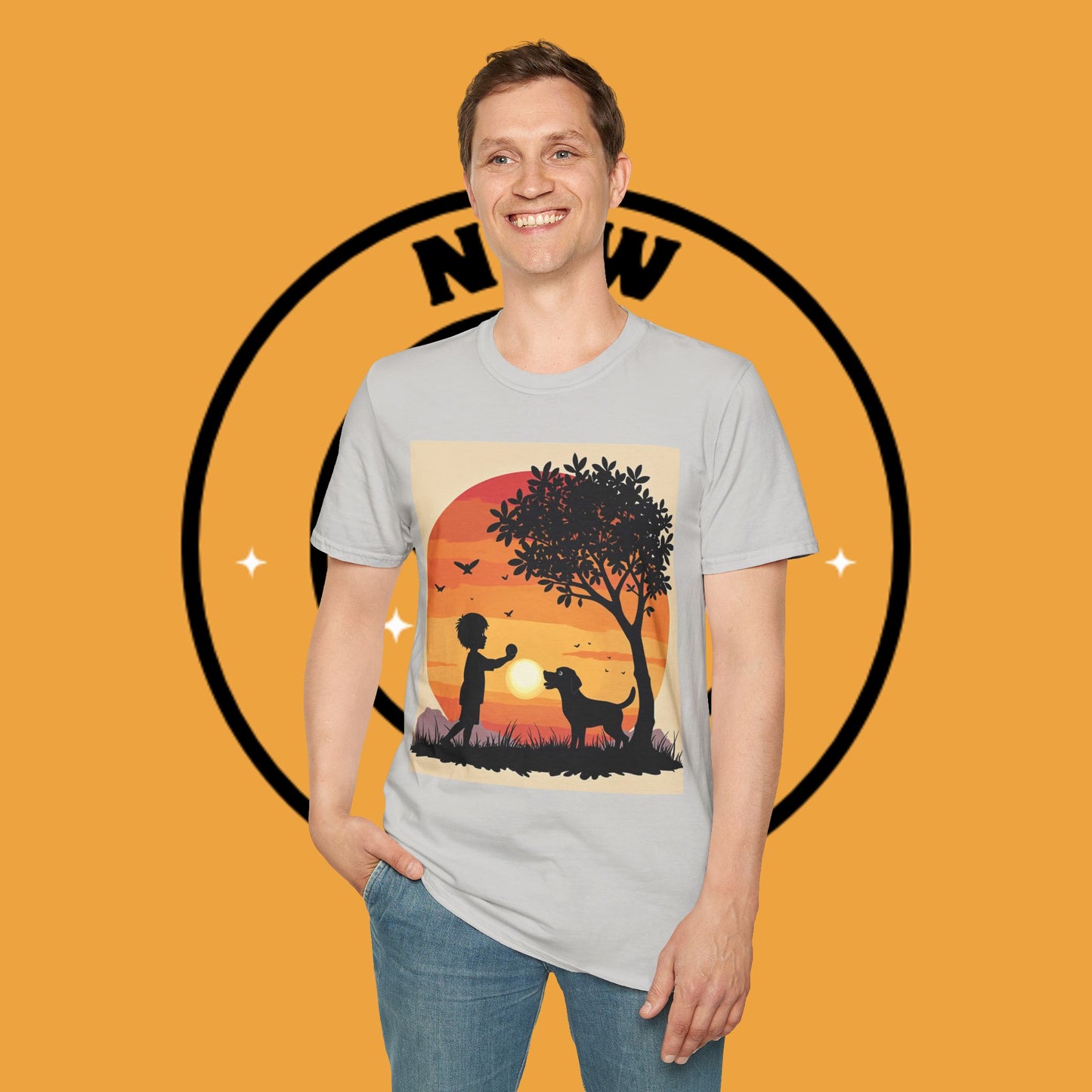 Playing with paws - Dog - Unisex T-Shirt Design - Sunset Playmates π
| Heartwarming Silhouette T-Shirt for Dog Lovers"