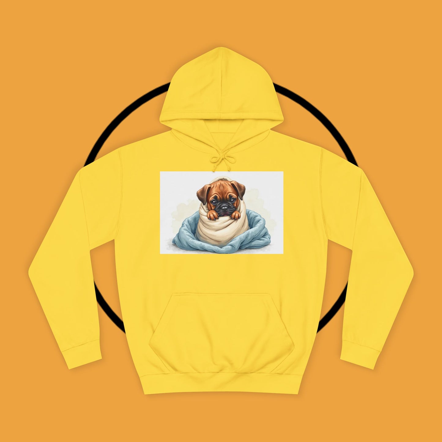 Cozy Boxer Puppy in Blanket Hoodie | Cute Dog Comfort Wear | Lazy Day Pet Apparel | Snuggle Vibes