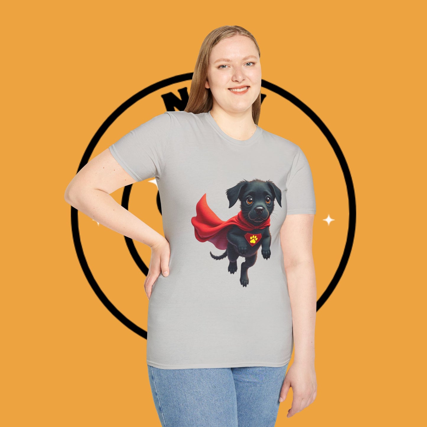 Superhero Retriever Puppy - Dog - Unisex T-Shirt Design Tiny Hero 🦸♂️ | Adorable Black Puppy Superhero T-Shirt for Canine Crusaders