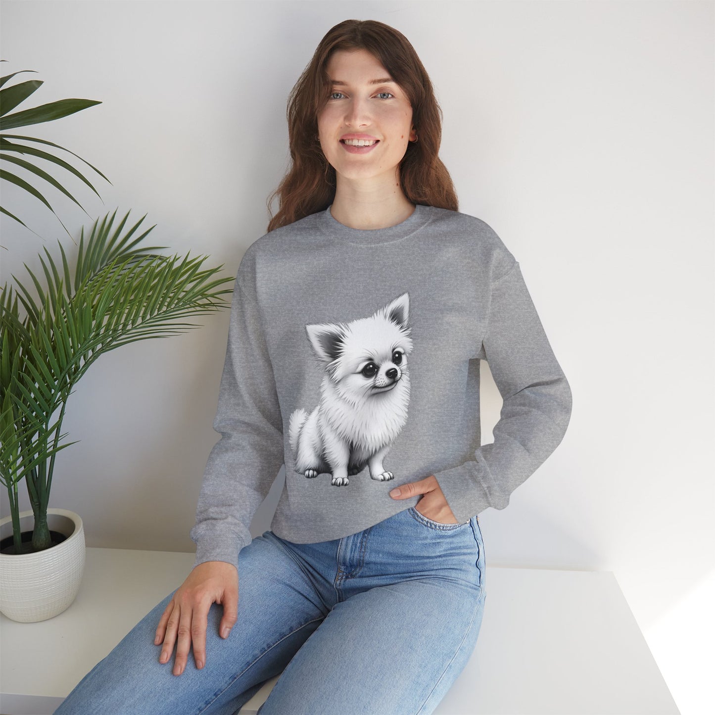 Classic Chihuahua Sketch Sweatshirt | Black White Dog Portrait | Artistic Pet Lover Gift