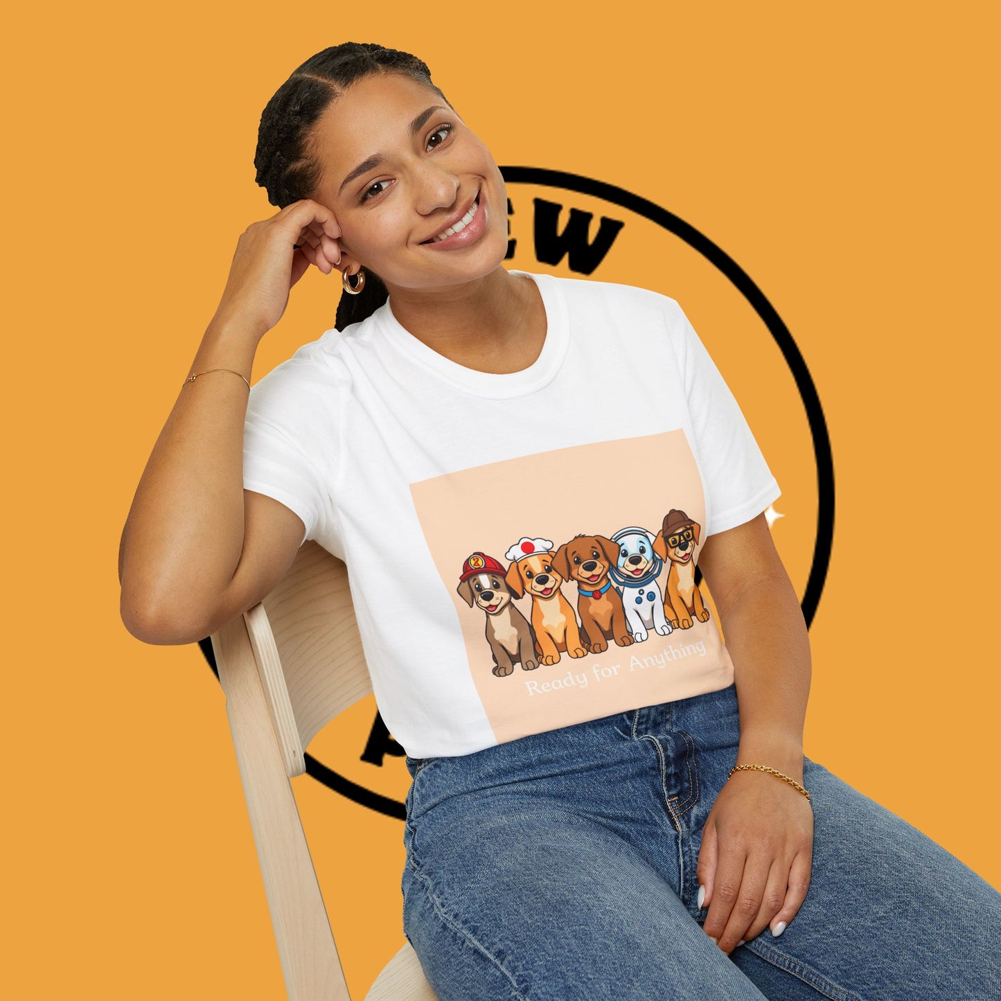 Puppy Professionals ๐พ | Ready for Anything T-Shirt for Career - Curious Canine Lovers - Unisex T-Shirt Design