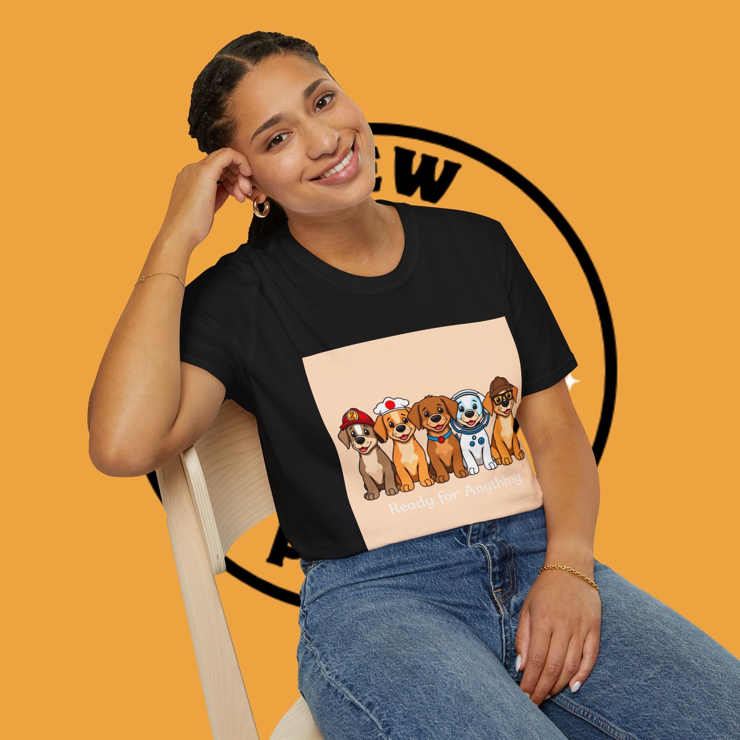 Puppy Professionals ๐พ | Ready for Anything T-Shirt for Career - Curious Canine Lovers - Unisex T-Shirt Design