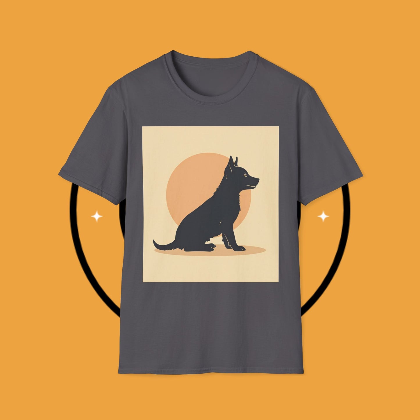 Border Collie Silhouette T-Shirt - Minimalist Sunset Design | Dog Lover Graphic Tee