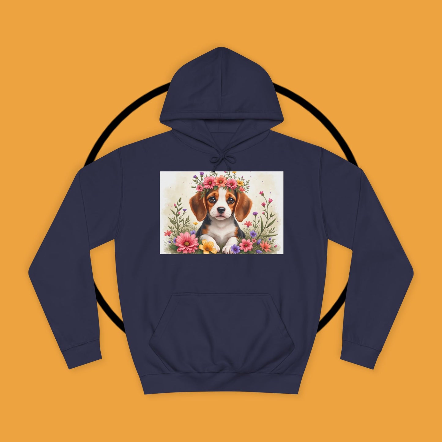 ๐ธ Enchanted Garden Beagle Hoodie - Where Cuteness Blooms! ๐ถ - Unisex Hoodie
