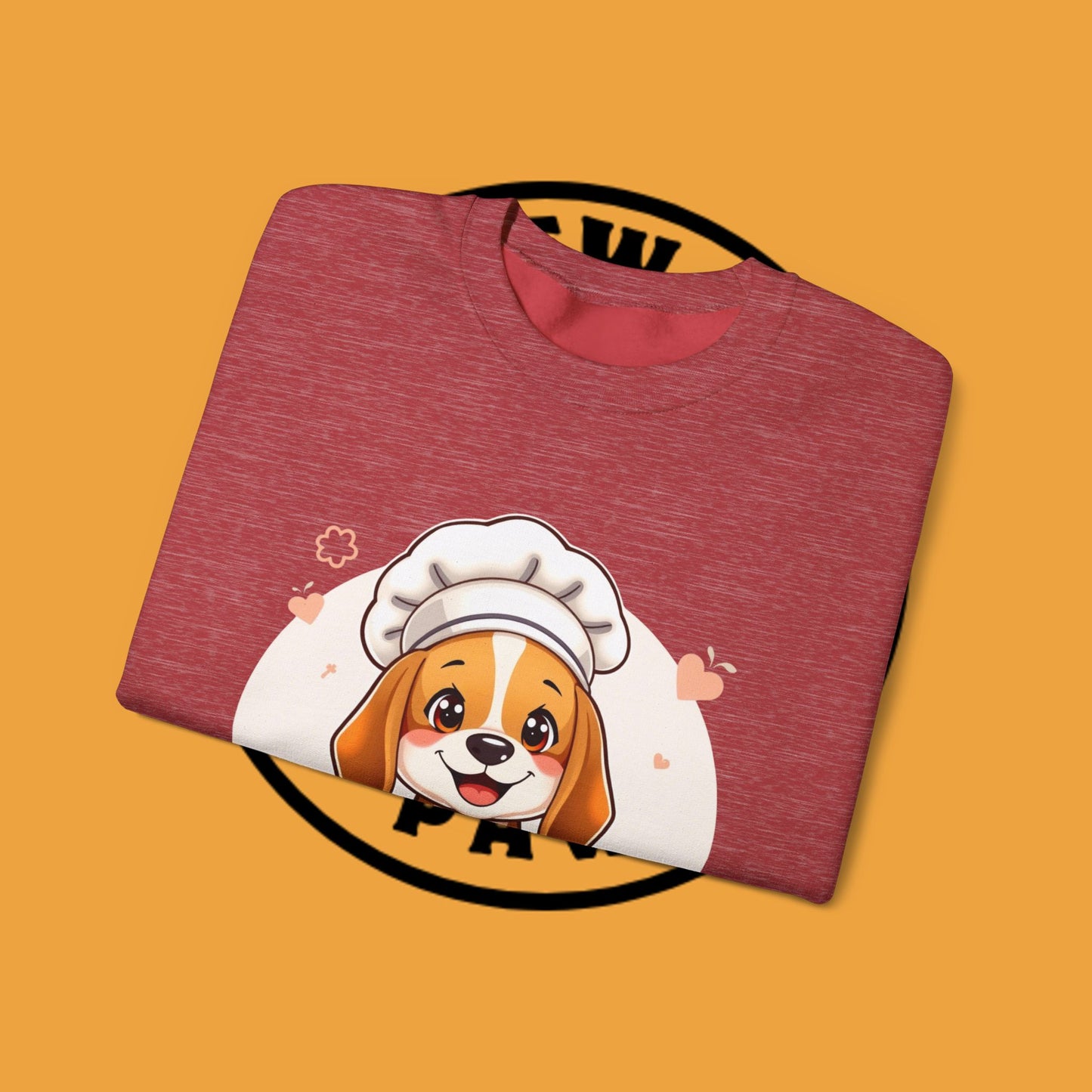 Chef Dog Crewneck Sweatshirt - Kawaii Beagle Design with Chef Hat