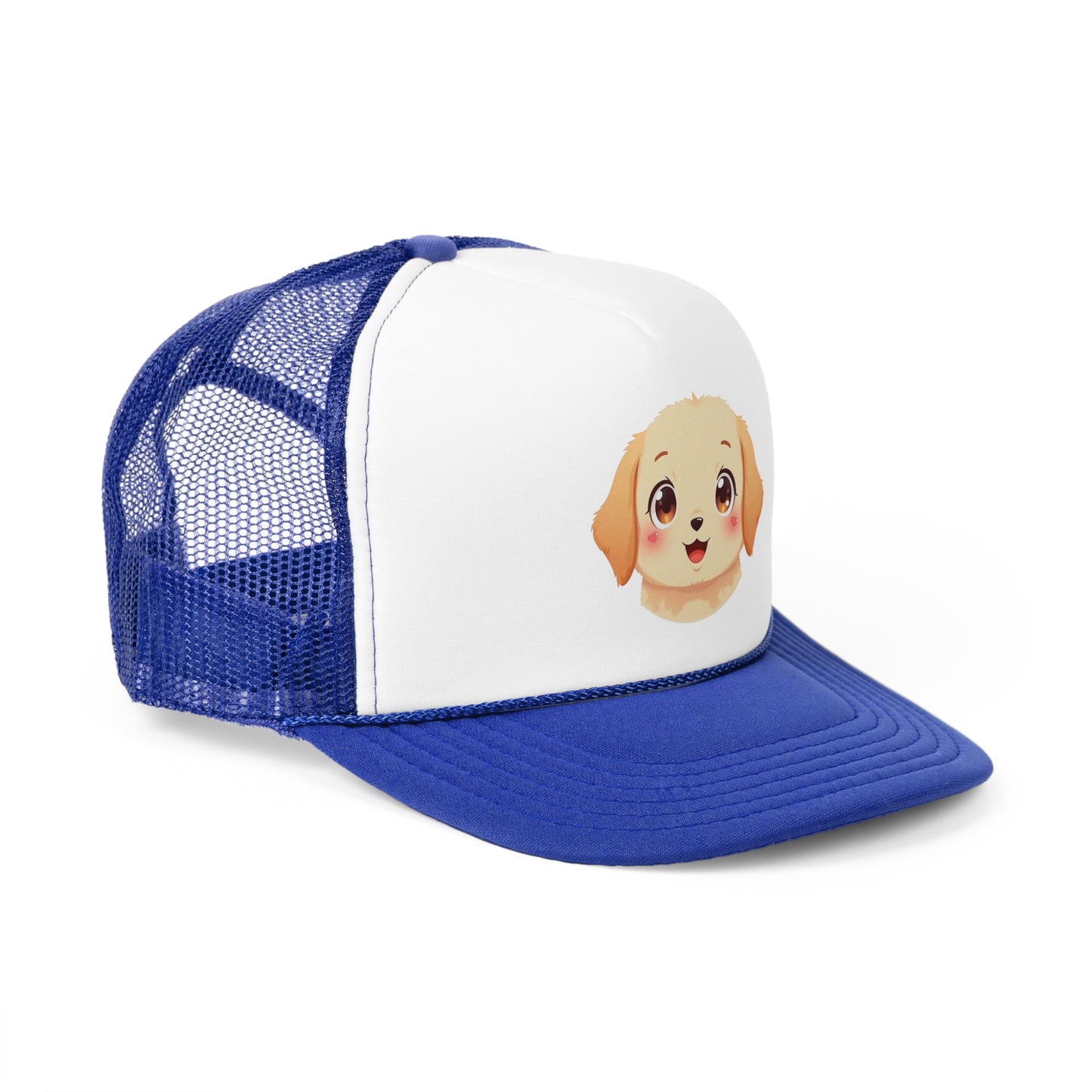 Kawaii Golden Puppy Trucker Cap - Super Cute Chibi Anime Design - Unisex Cute Cap