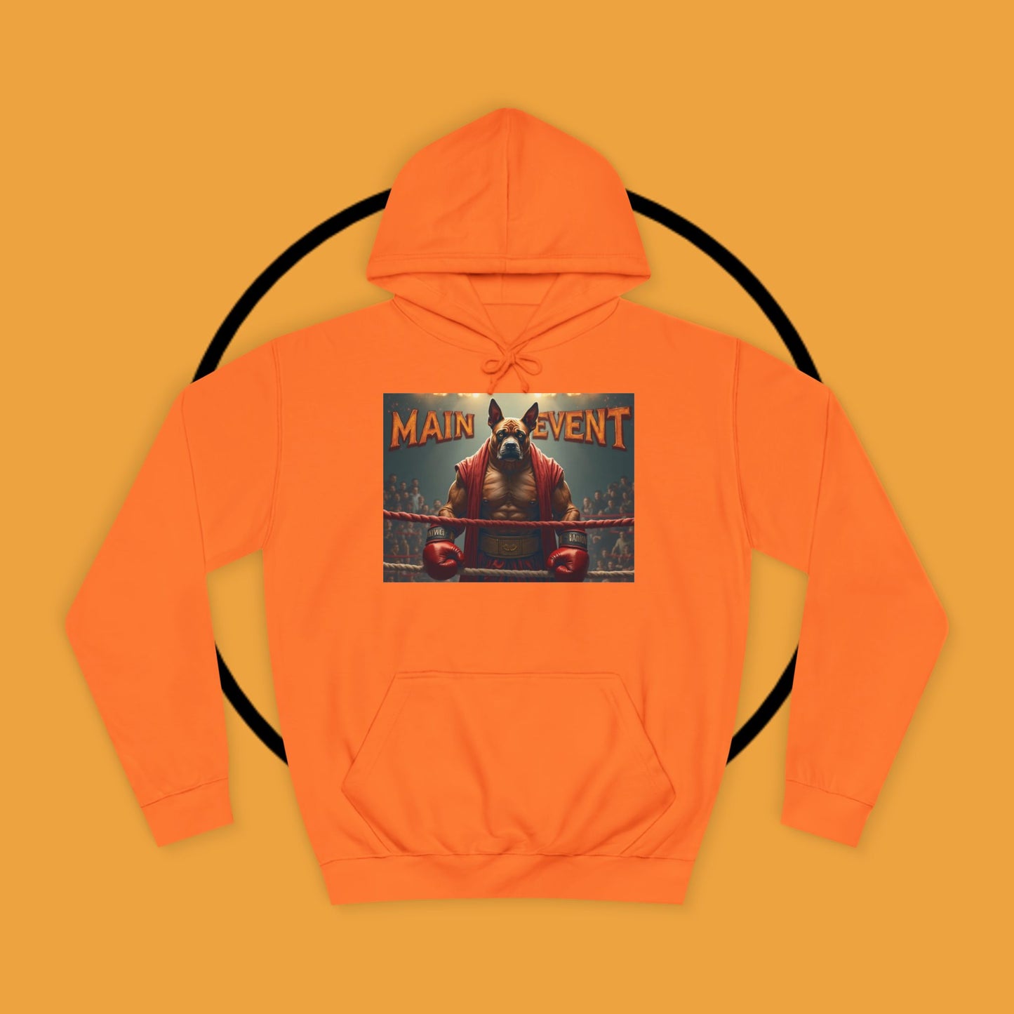 Boxing Boxer Dog Hoodie | Main Event Champion | Funny Fighting Dog Gift | Sports Pet Apparel