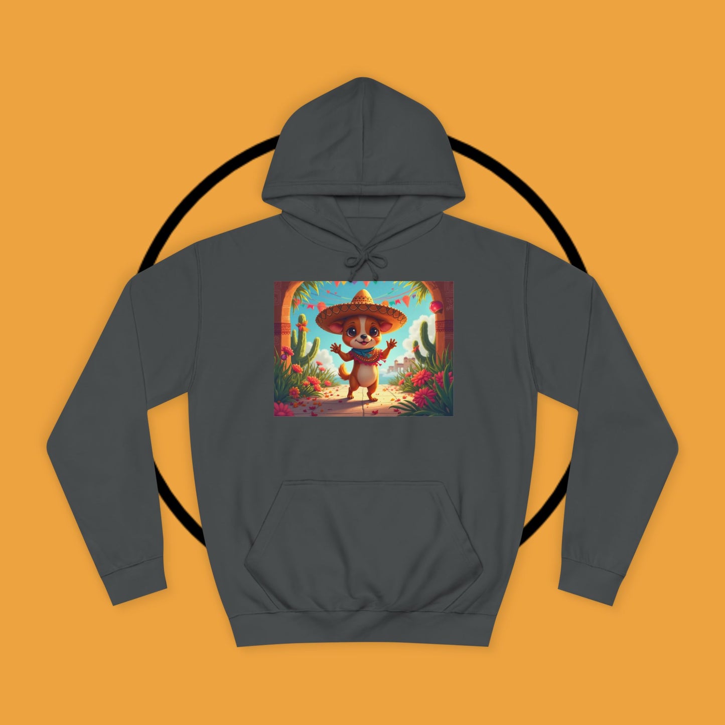 "Mexican Sombrero Chihuahua Hoodie | Fiesta Dog Celebration Wear | Authentic México Desert Art | Cinco de Mayo Gift"