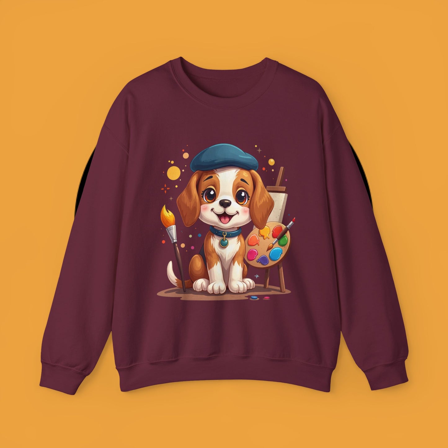 Dog Lover Crewneck Sweatshirt - Beagle Artista π¨ ARTIST BEAGLE SWEATSHIRT - UNLEASH YOUR CREATIVITY! π¨