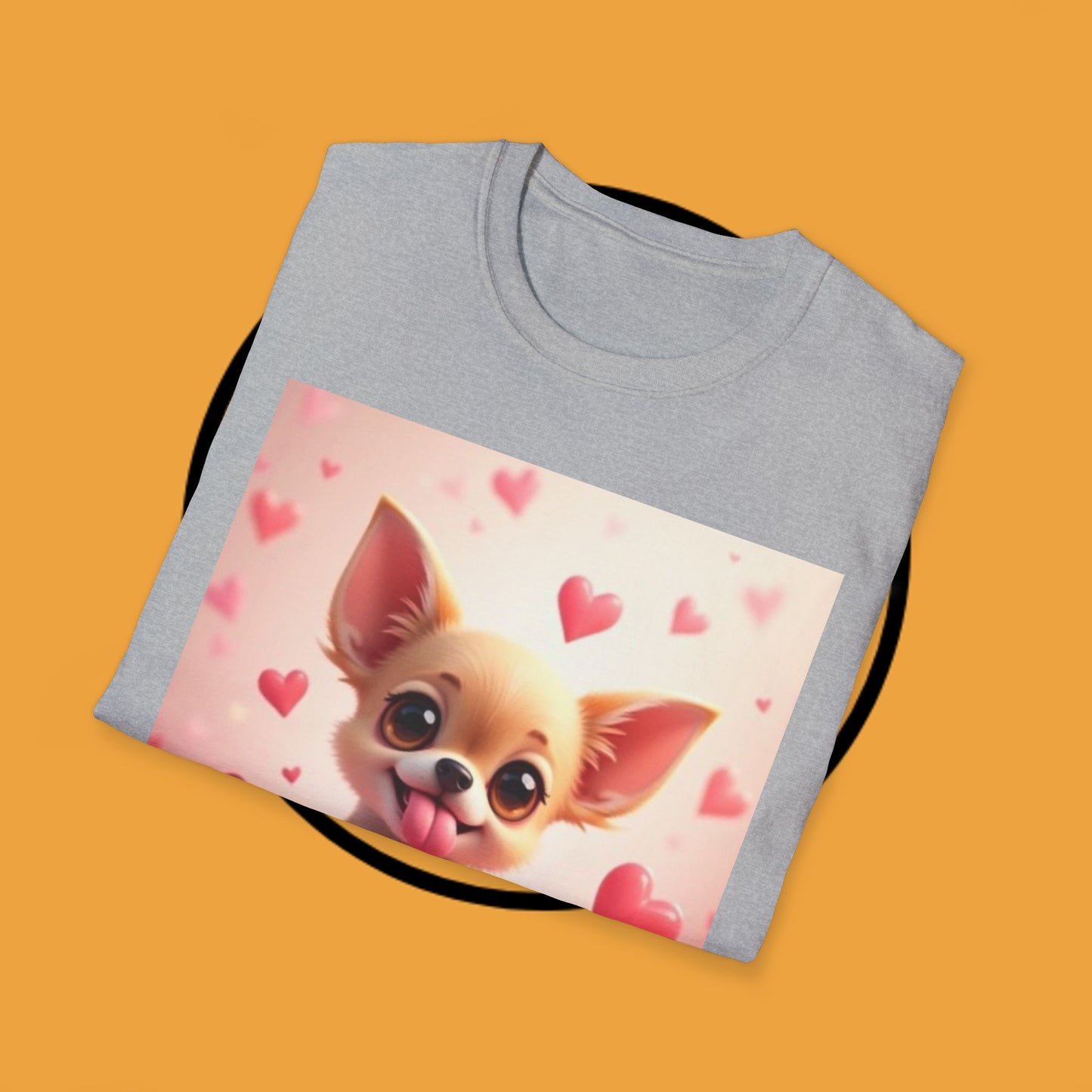 Cute Chihuahua Puppy Love Heart T-Shirt - Funny Dog Lover Gift Tee | Kawaii Pet Apparel