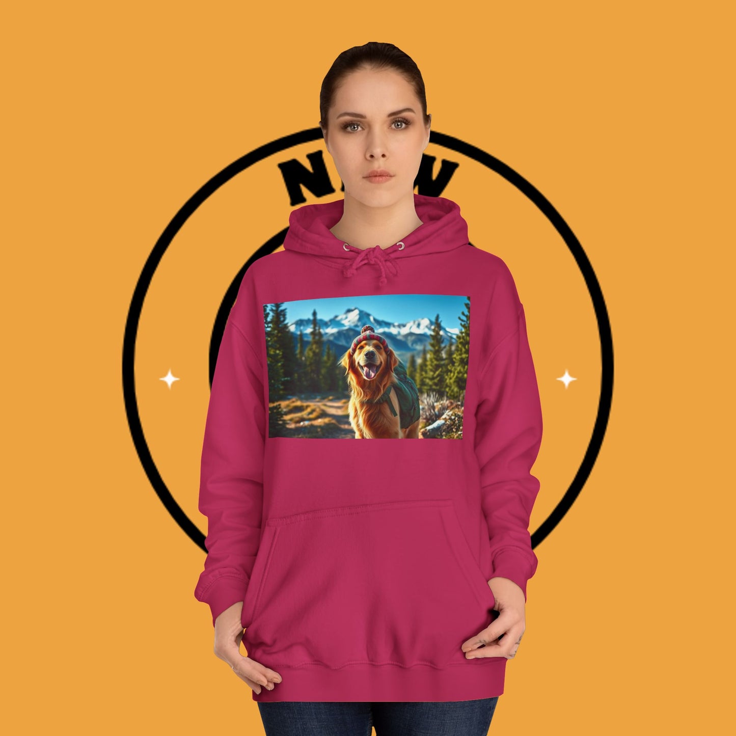 Adventure Awaits – Golden Retriever Mountain Hike Hoodie - Unisex Hoodies