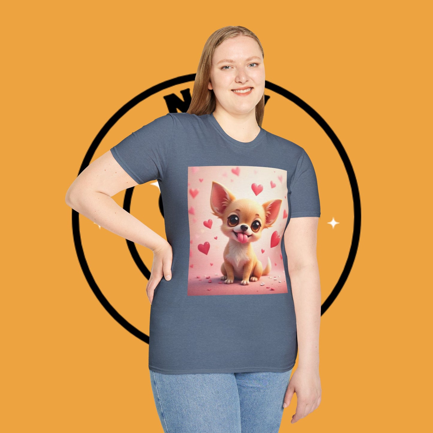 Cute Chihuahua Puppy Love Heart T-Shirt - Funny Dog Lover Gift Tee | Kawaii Pet Apparel