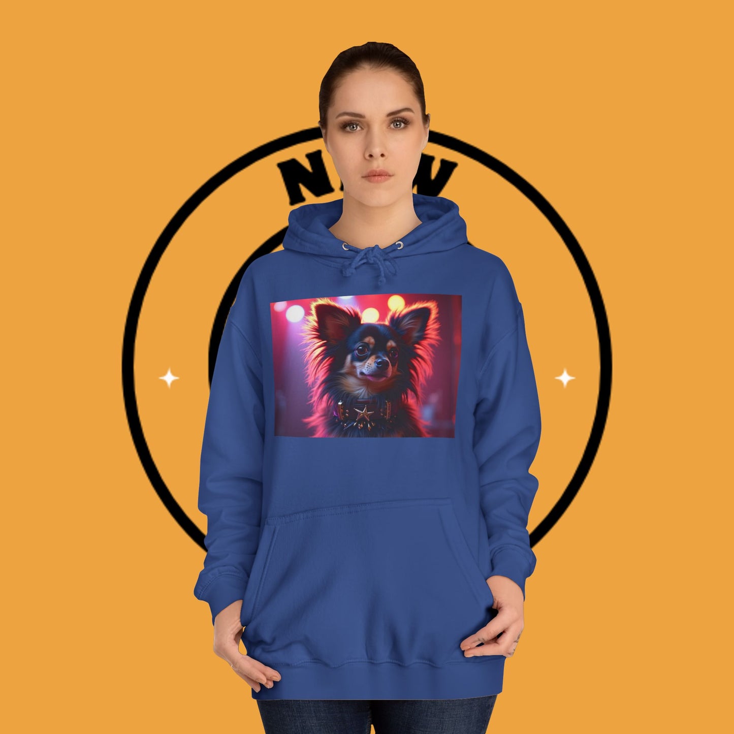 Glamorous Long-Haired Chihuahua Hoodie - Luxury Dog Portrait Pullover