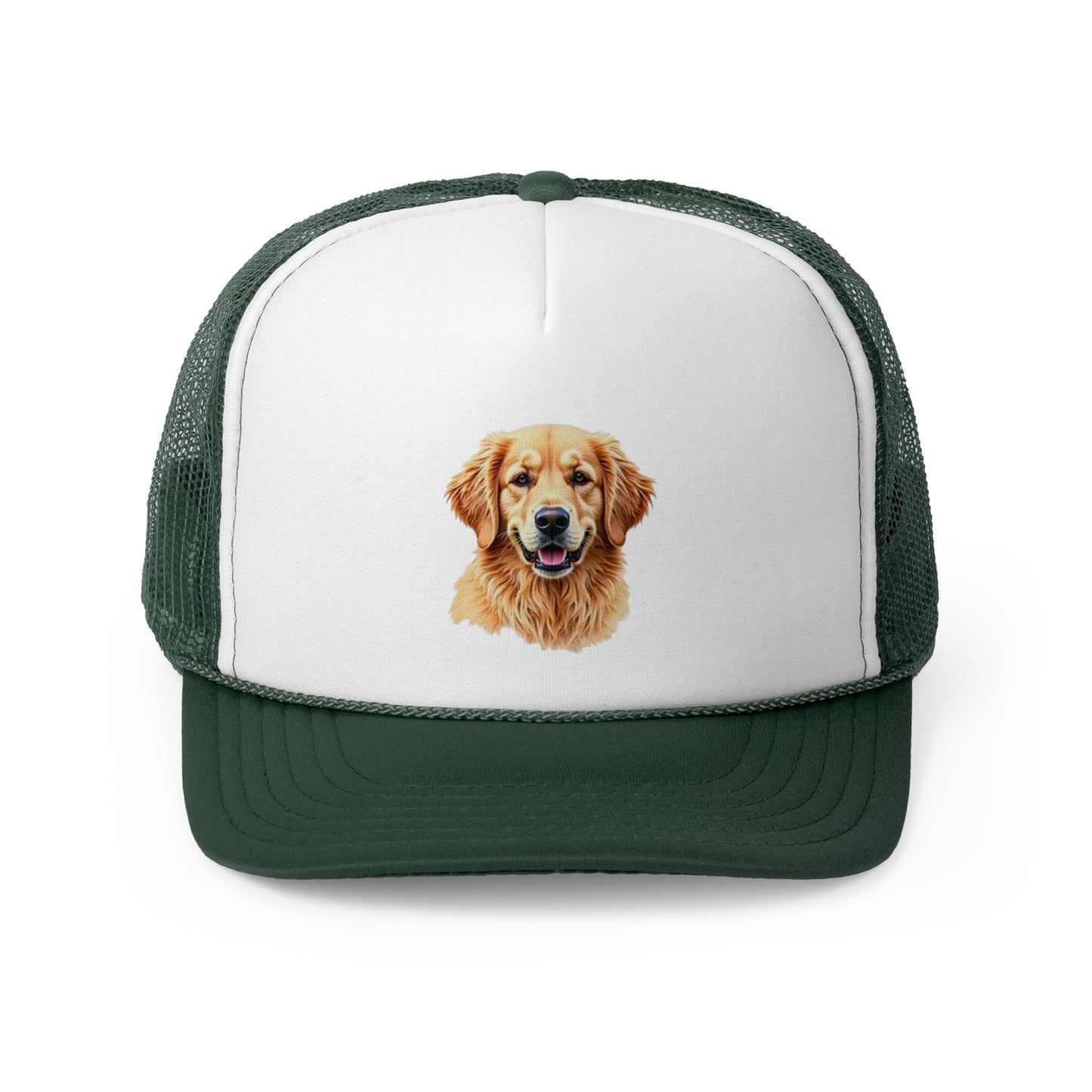 Golden Retriever Portrait Trucker Hat - Happy Dog Watercolor Art Style Cap - Perfect for Pet Lovers