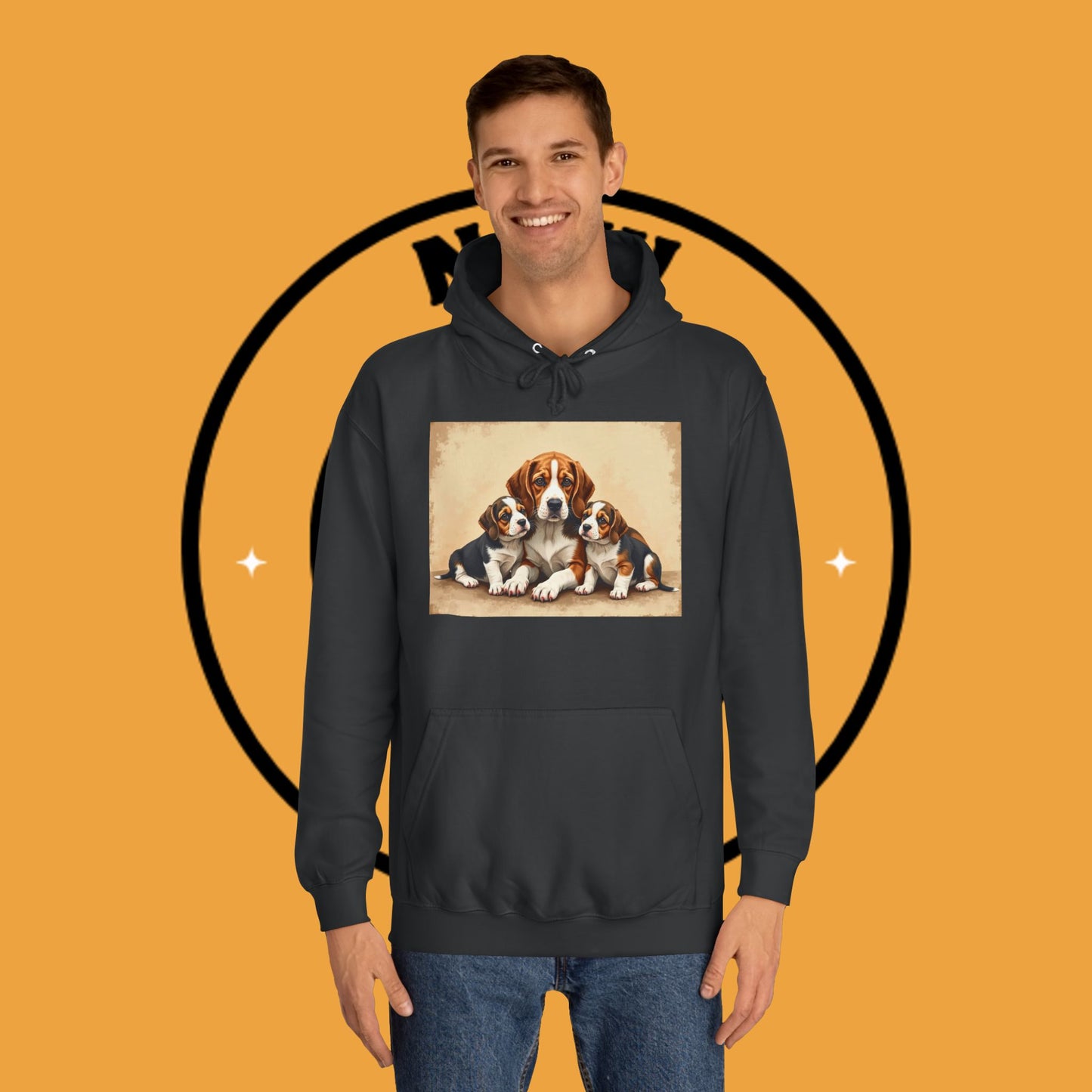 π¨βπ©βπ§βπ¦ Beagle Family Portrait Hoodie - Love Multiplied by Three! πΎ - Unisex Hoodie