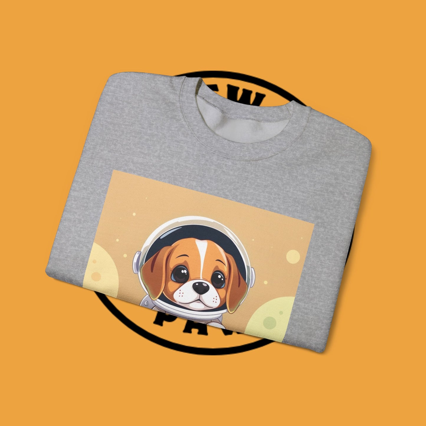 Astronaut Dog Crewneck Sweatshirt - Space Beagle Design with Helmet and Planets