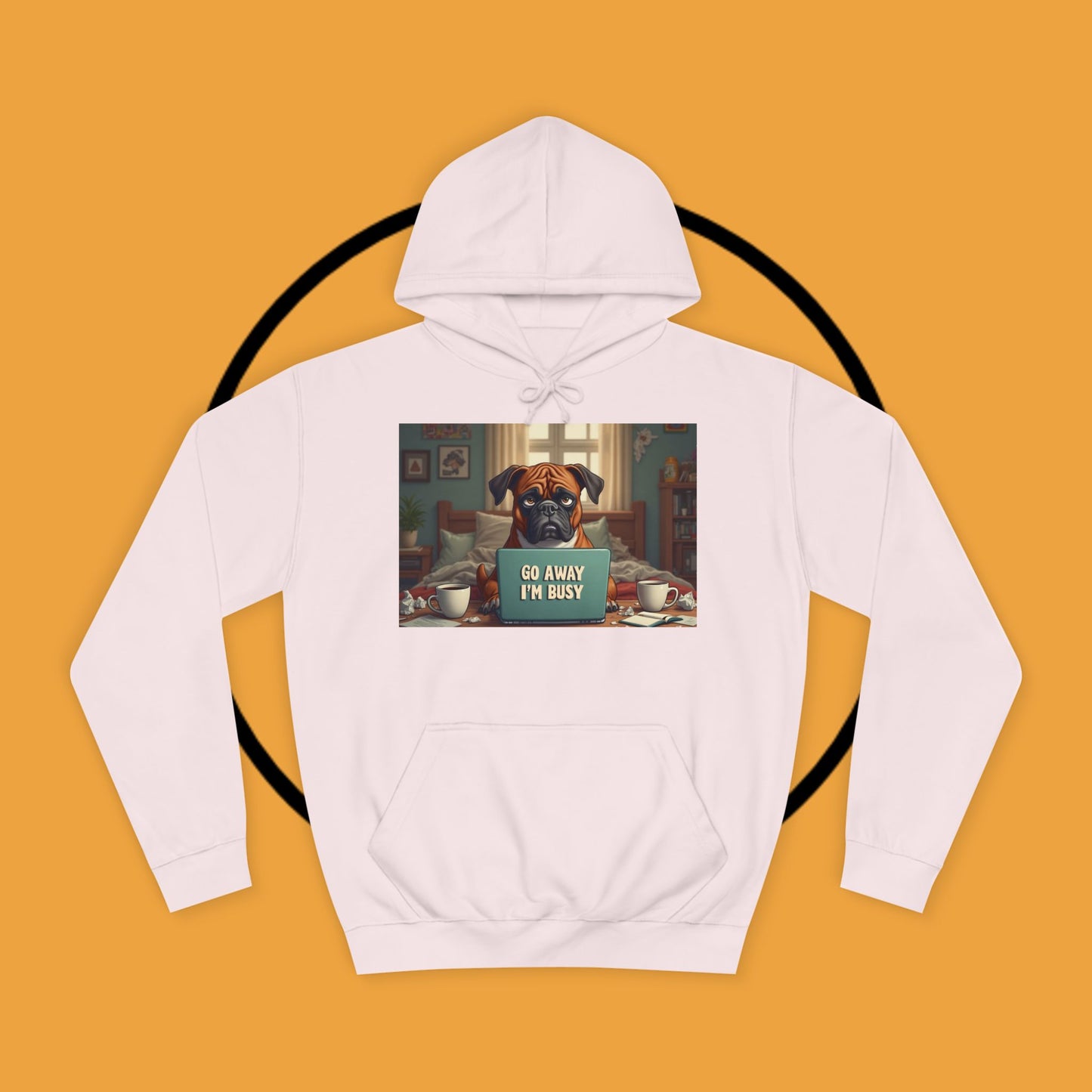 "Go Away I'm Busy" Working Dog Hoodie - Funny Office Humor Apparel | Remote Work Gift