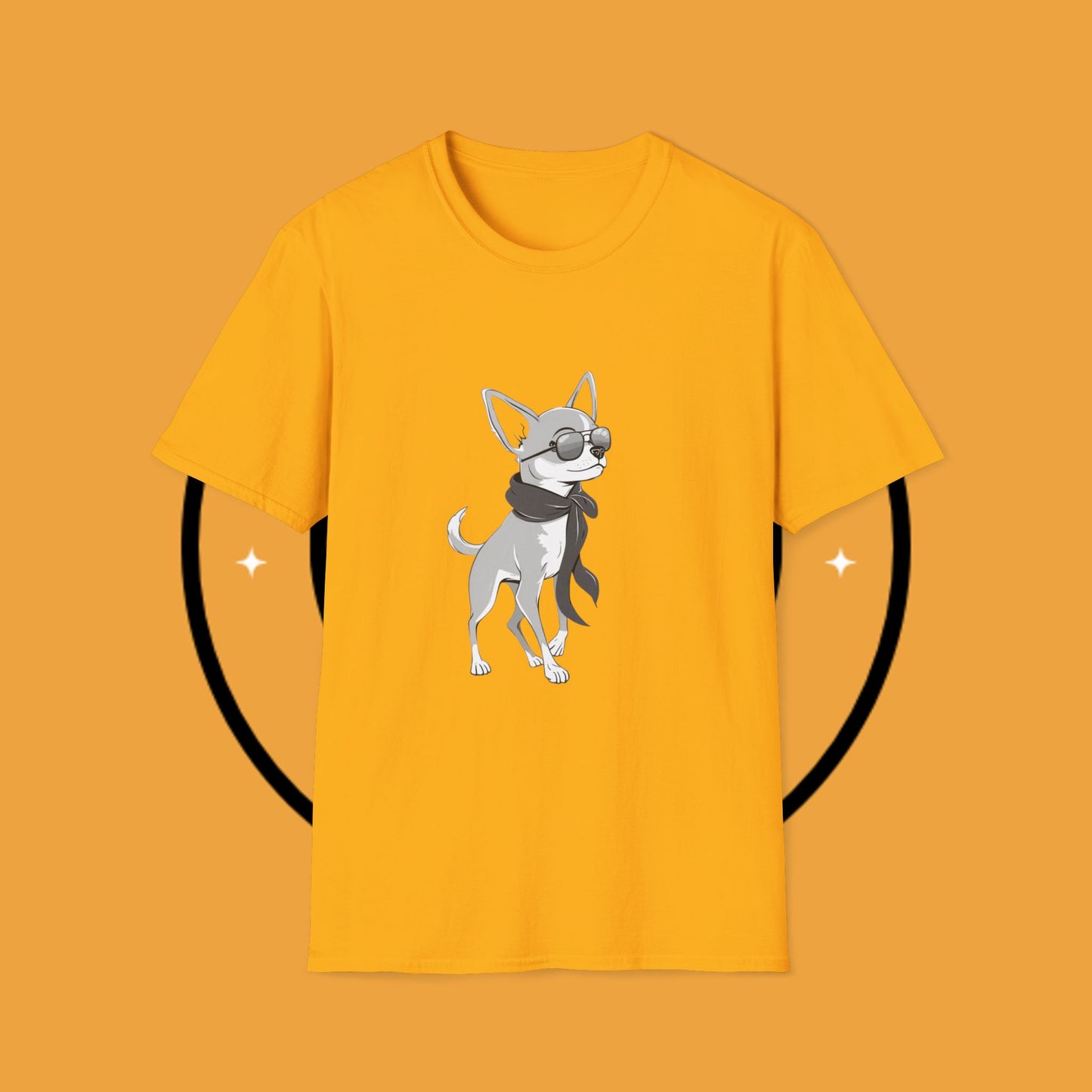 🕶️ Cool Chihuahua Sunglasses T-Shirt - Stylish Dog Aviator Scarf Tee | Hipster Pet Fashion Shirt 🕶️
