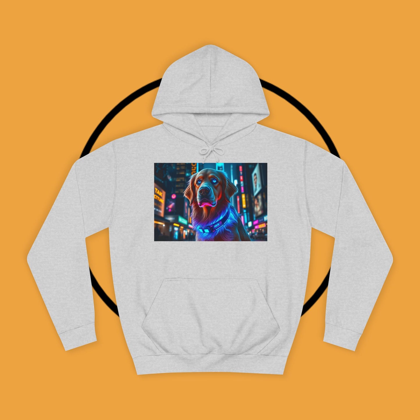Neon City Lights – Futuristic Urban Dog Hoodie - Unisex Hoodies