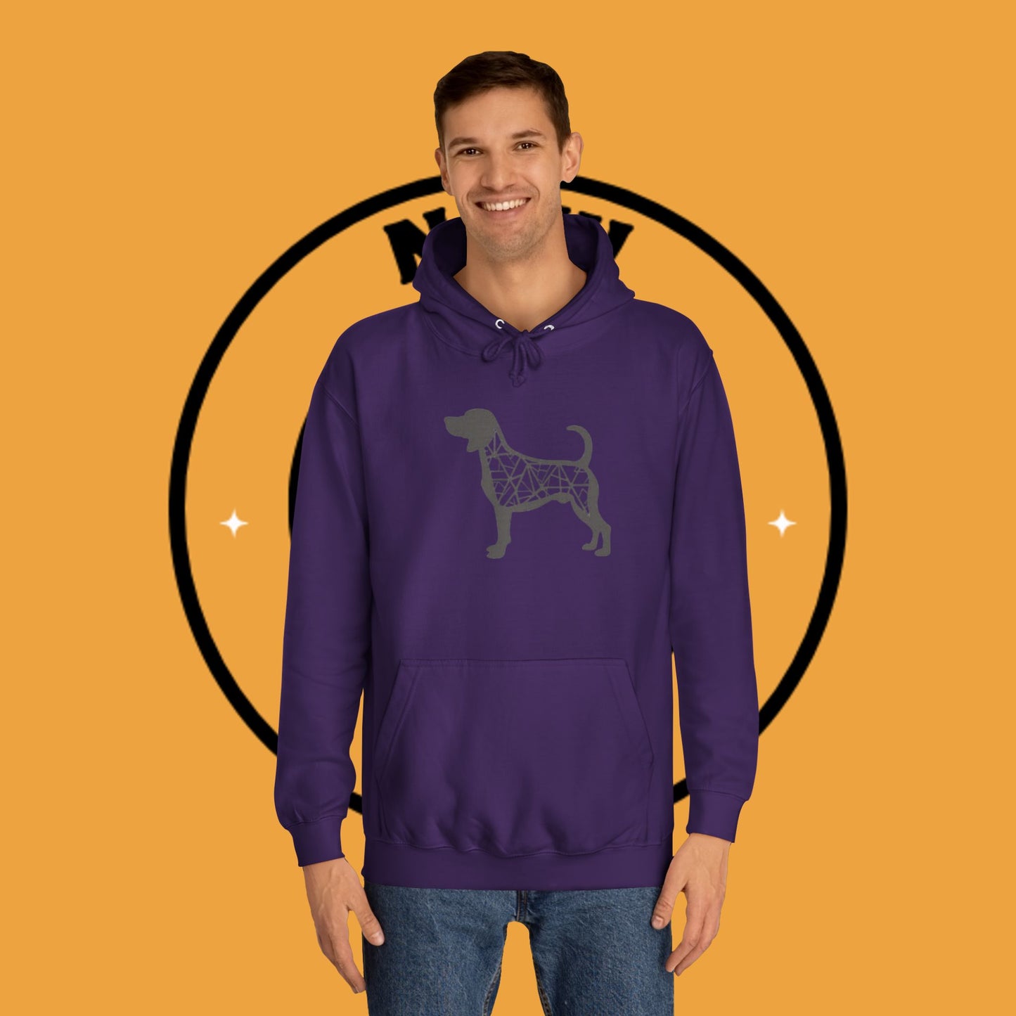πΊ Geometric Beagle Hoodie - Modern Art Meets Canine Love! π¨ - Unisex Hoodie