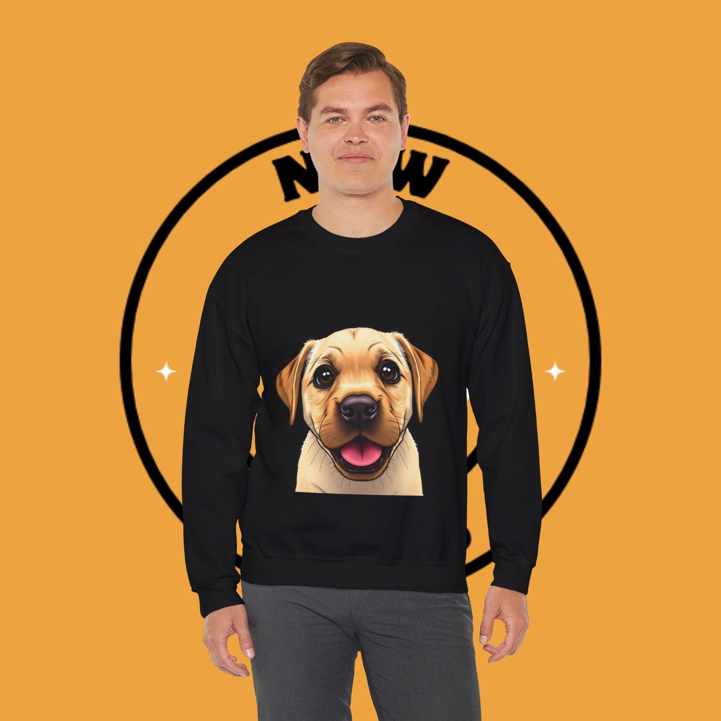 Labrador Puppy Crewneck Sweatshirt - Cartoon Dog Digital Art