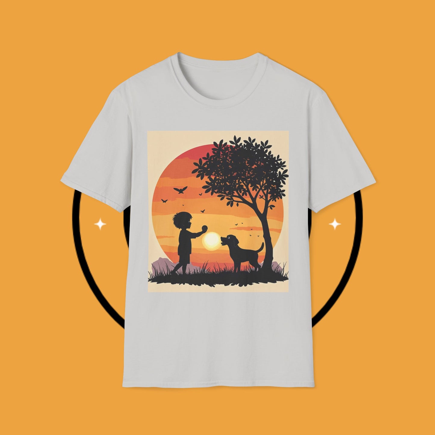 Playing with paws - Dog - Unisex T-Shirt Design - Sunset Playmates π
| Heartwarming Silhouette T-Shirt for Dog Lovers"