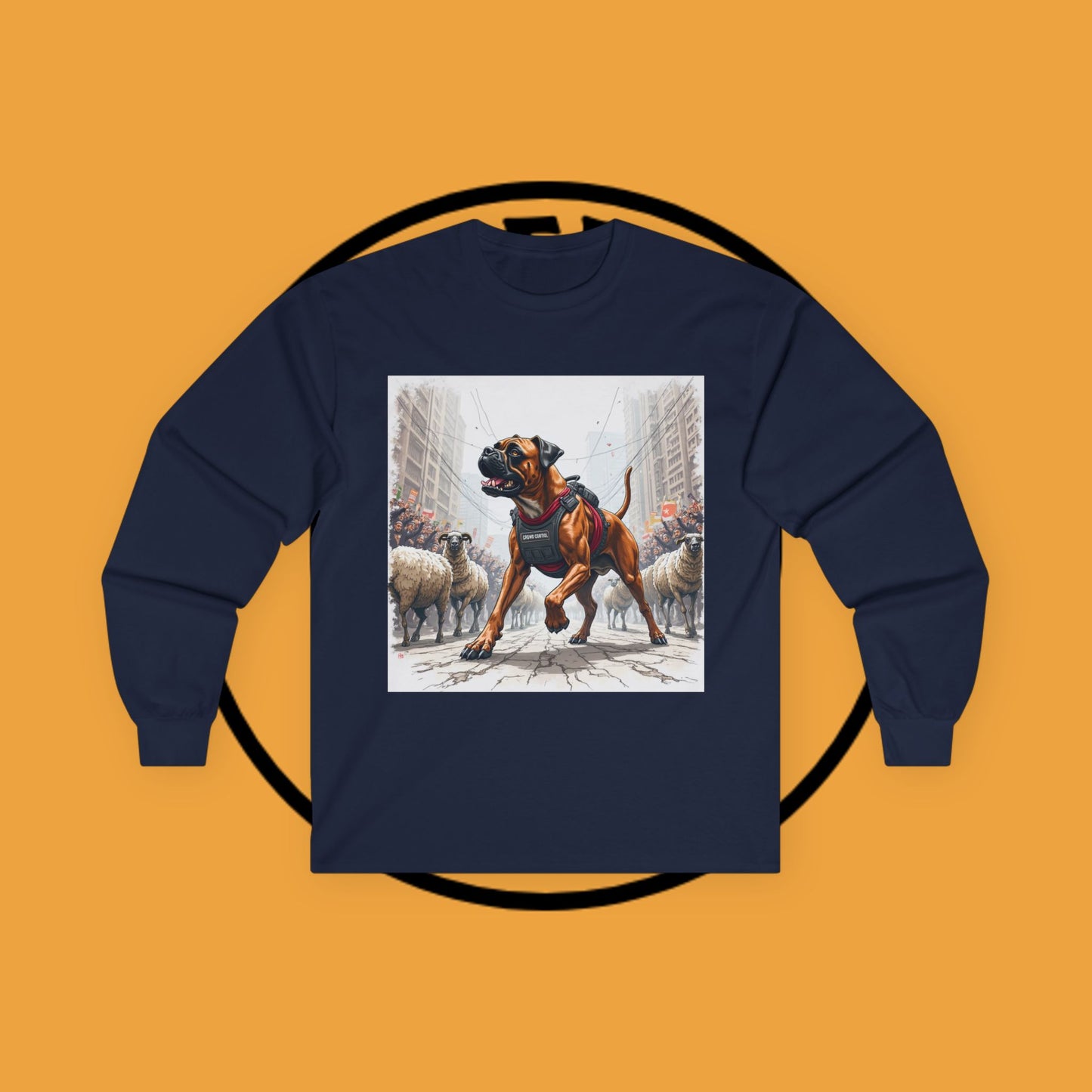 Crowd Control Dog Long Sleeve Tee - Tactical K9 Urban Sheep Herding Shirt