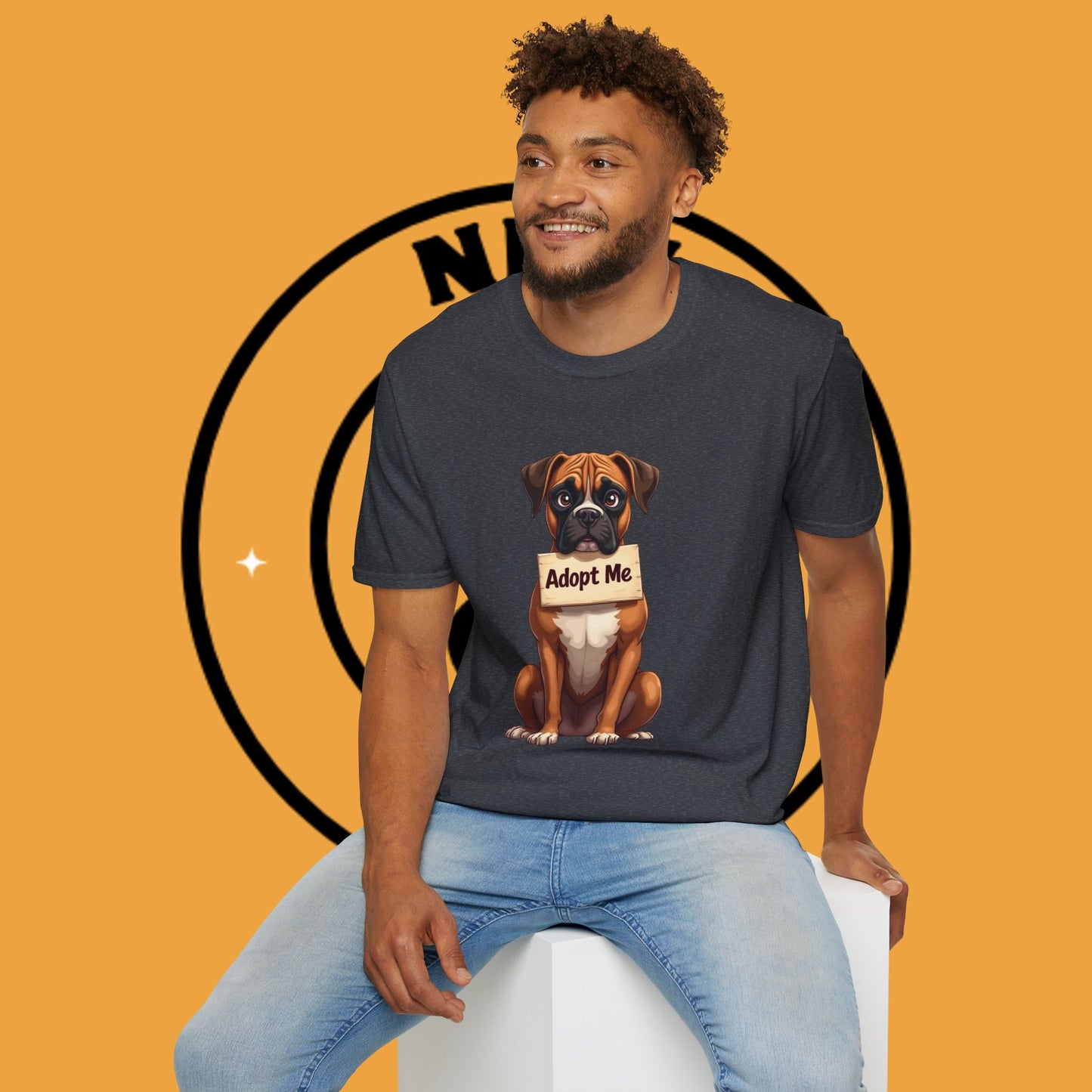 Adopt Me Boxer Dog T-Shirt - Cute Animal Rescue Awareness Tee for Dog Lovers