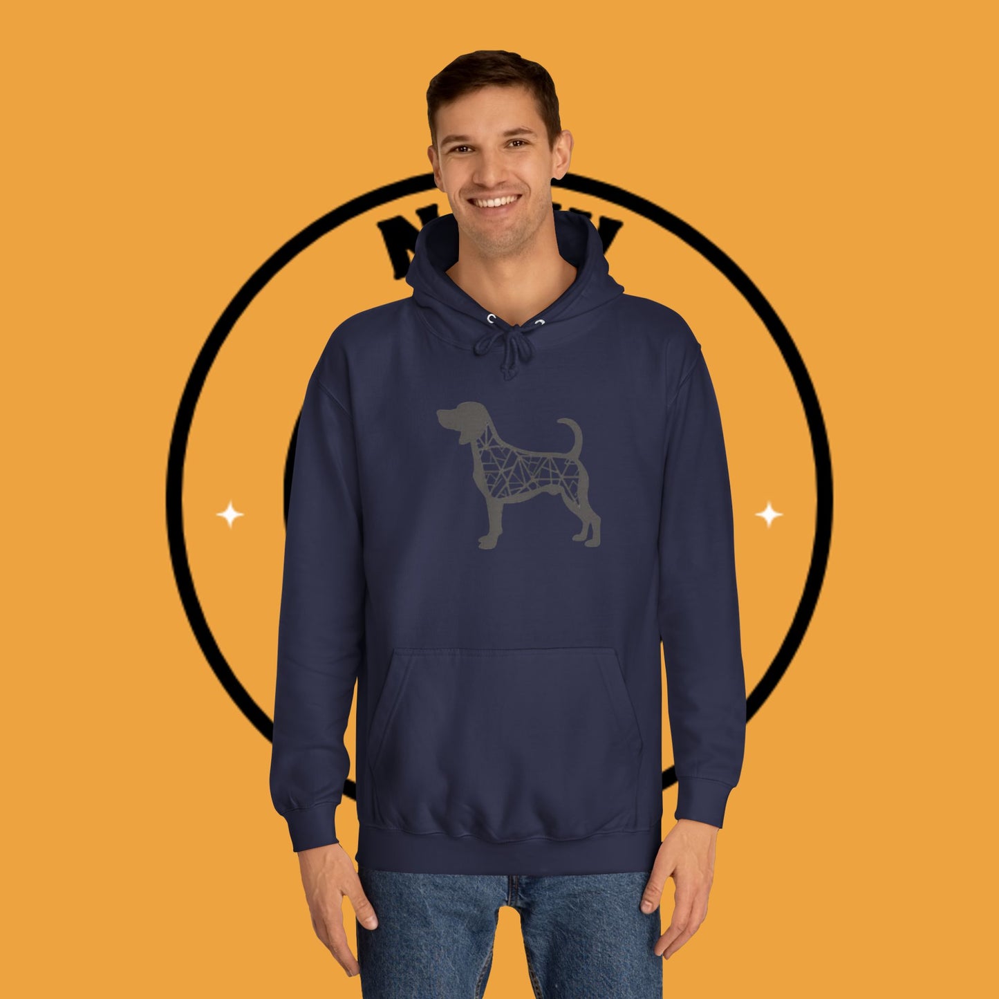 πΊ Geometric Beagle Hoodie - Modern Art Meets Canine Love! π¨ - Unisex Hoodie