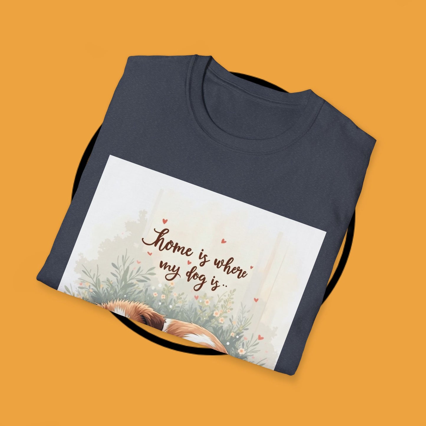 "Home Is Where My Dog Is" T-Shirt - Cute Sleeping Puppy Design | Dog Lover Gift Tee