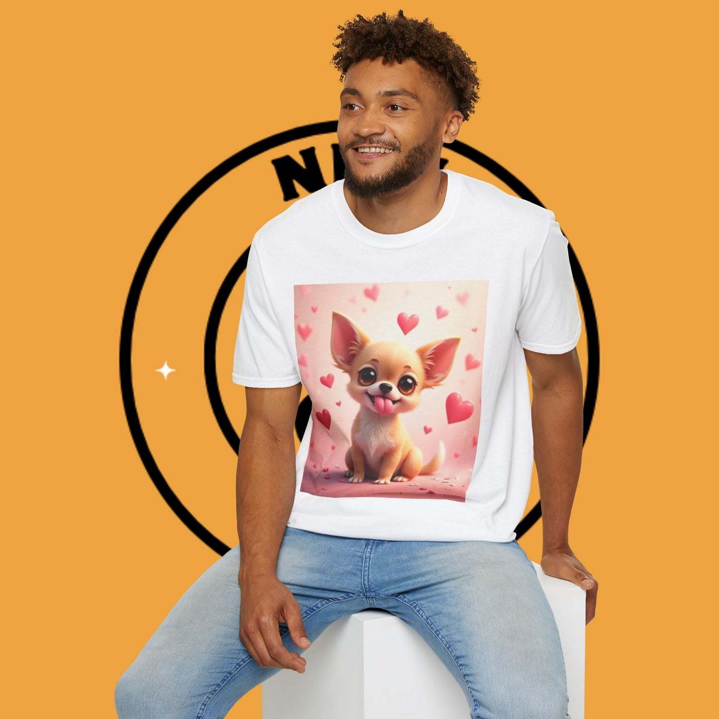 Cute Chihuahua Puppy Love Heart T-Shirt - Funny Dog Lover Gift Tee | Kawaii Pet Apparel