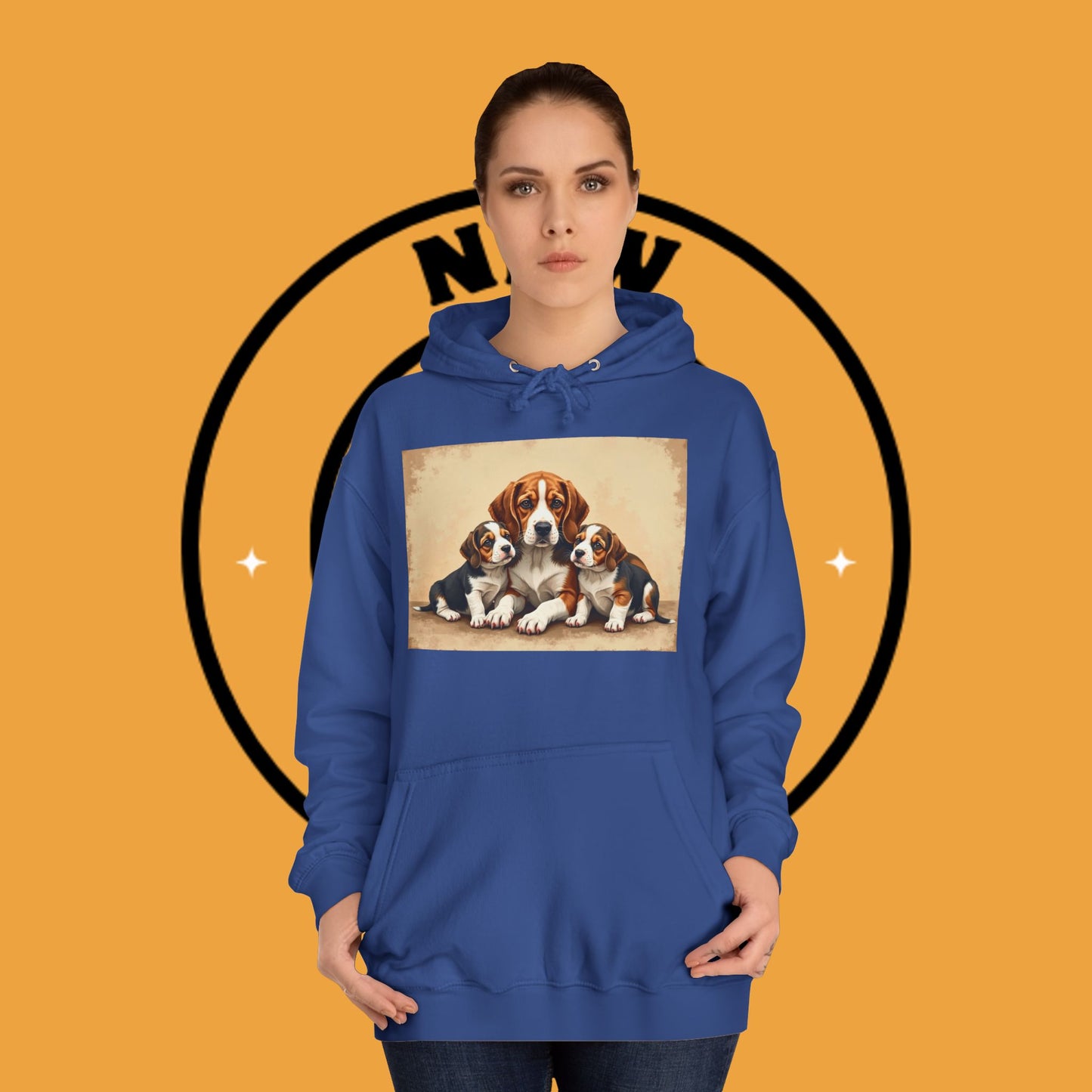 π¨βπ©βπ§βπ¦ Beagle Family Portrait Hoodie - Love Multiplied by Three! πΎ - Unisex Hoodie