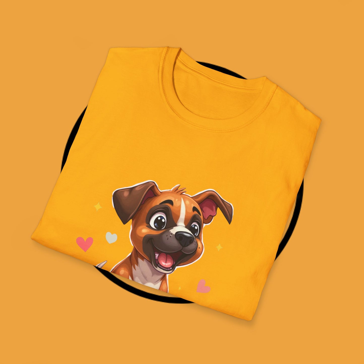 Cute Boxer Puppy Love T-Shirt - Happy Dog Heart Design Tee for Dog Lovers