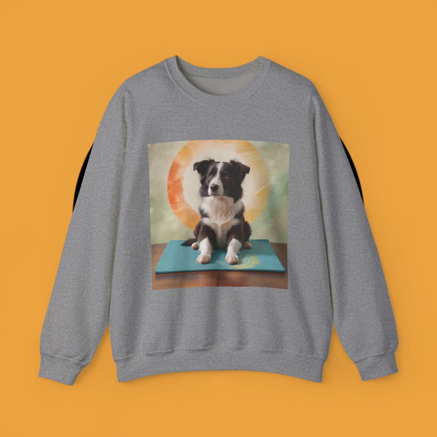 Zen Border Collie Yoga Dog Crewneck Sweatshirt - Meditation Pet Lover Gift | Spiritual Animal Art