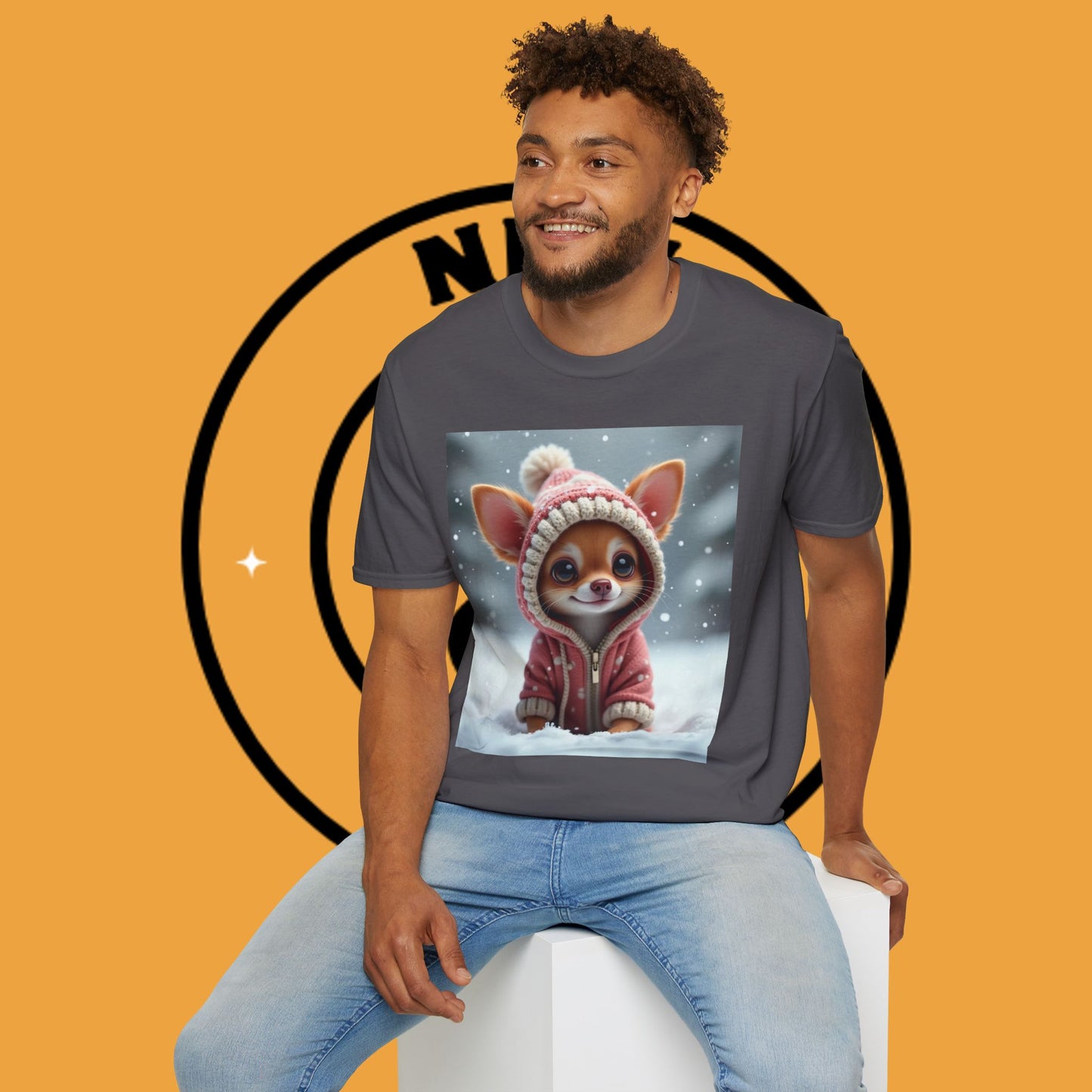 Winter Chihuahua Snow T-Shirt - Cozy Holiday Dog Art - Christmas Pet Hoodie Tee - Cute Winter Animal Shirt